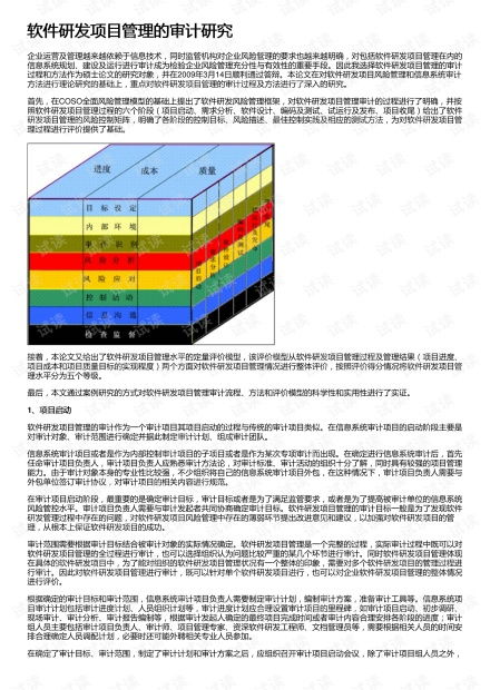 软件研发项目管理的审计研究资源探讨与教育软件开发实践